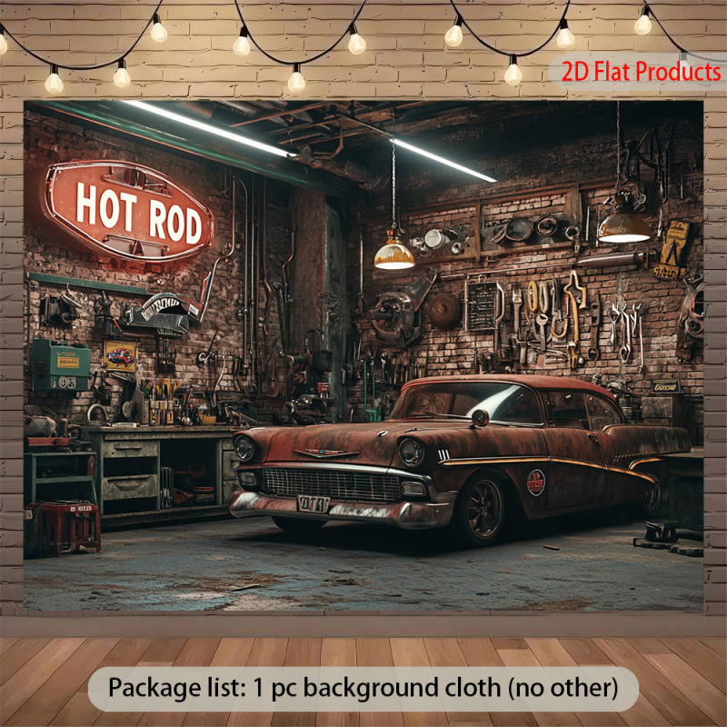 1Vintage Auto Garage Banner Hi – Auto Repair Shop Background Bewertung und Preis