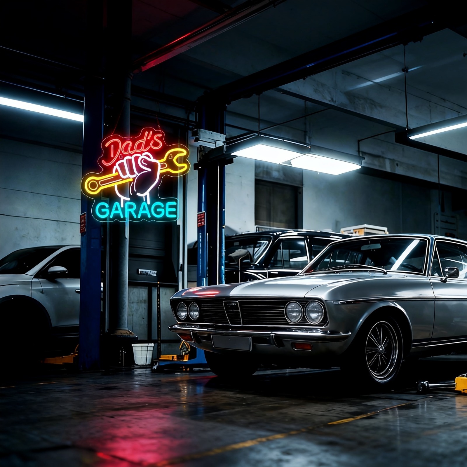 Papa's Garage Neon-Schild LED- – Auto Repair Shop Open Bewertung und Preis